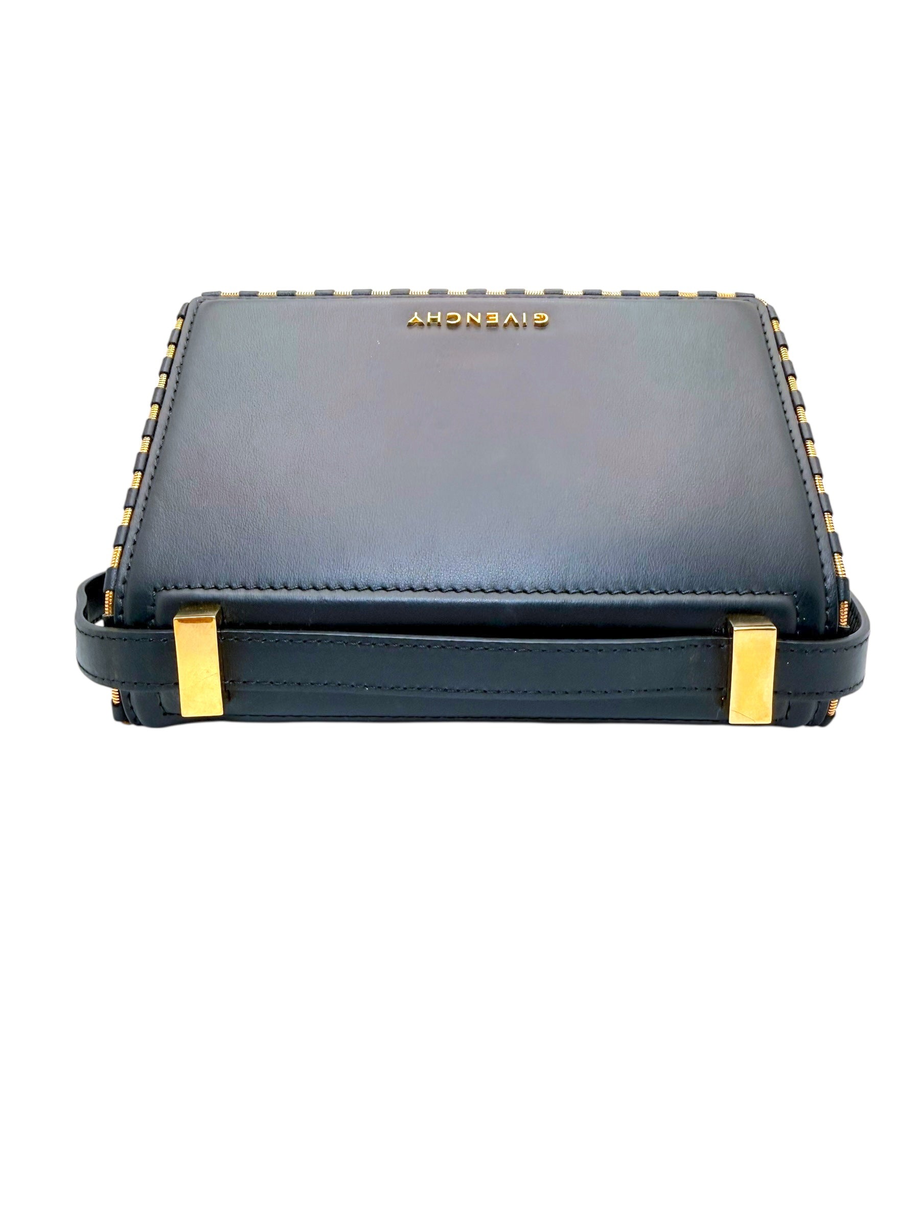 Givenchy Pandora Box Black Leather Crossbody Bag Gold Hardware