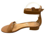 Gianvito Rossi Tan Leather Block Heel Sandals Size 38.5