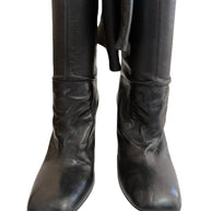 Yves Saint Laurent Over-the-Knee Black Leather Boots Women’s EU 39 US 8.5–9 High Heel