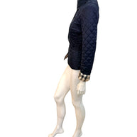 Burberry Brit Navy Quilted Jacket with Check Lining – Women’s Size Small