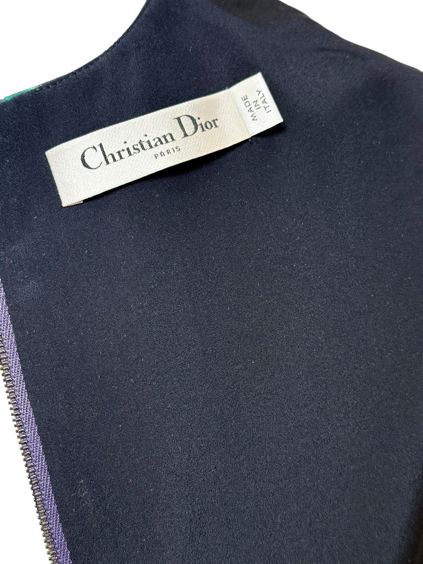 Christian Dior Raf Simons Jungle Elephant Print Silk Wool Top FR 36