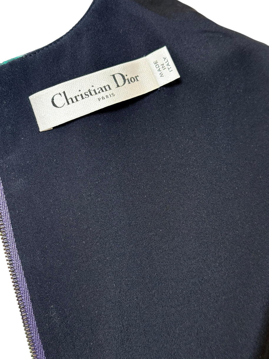 Christian Dior Raf Simons Jungle Elephant Print Silk Wool Top FR 36