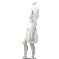 Alaïa White Ribbed Knit Fit & Flare Skater Dress SS19 Size 38
