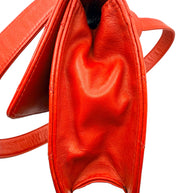 Chanel Vintage Red Quilted Lambskin Belt Bag Karl Lagerfeld Era Gold CC