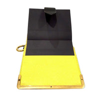 Prada Saffiano Black/Yellow Leather Trunk Style Notebook With Gold-Tone Hardware