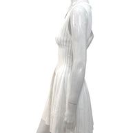 Alaïa White Ribbed Knit Fit & Flare Skater Dress SS19 Size 38
