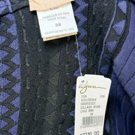 Alaïa Geometric Knit Fit-and-Flare Dress Black Indigo FR 38 Made in Italy