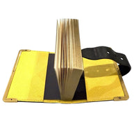 Prada Saffiano Black/Yellow Leather Trunk Style Notebook With Gold-Tone Hardware