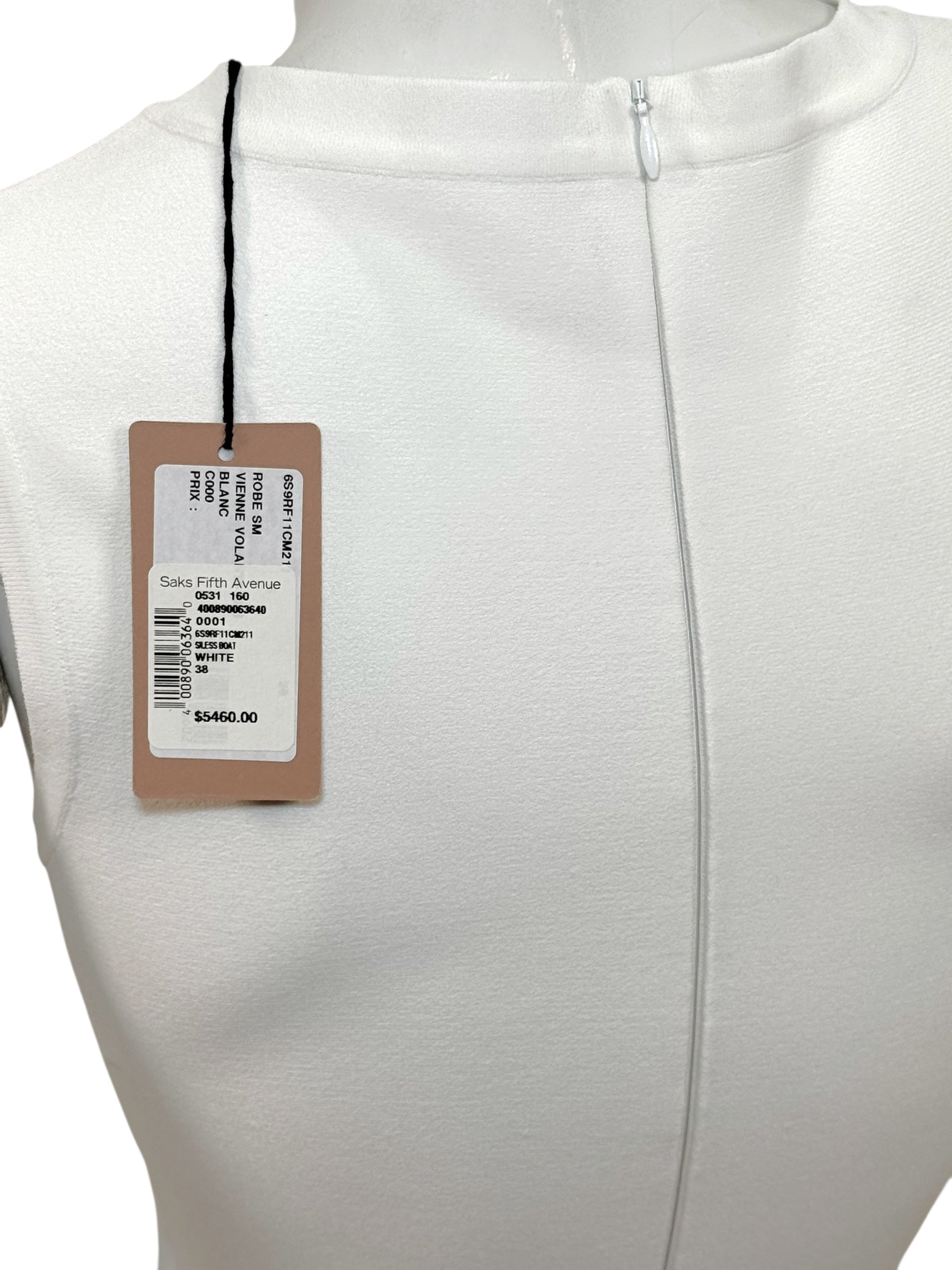 Alaïa Paris White Laser-Cut Ruffle Mini Dress FR 38 | Made in Italy