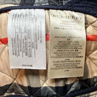 Burberry Brit Navy Quilted Jacket with Check Lining – Women’s Size Small