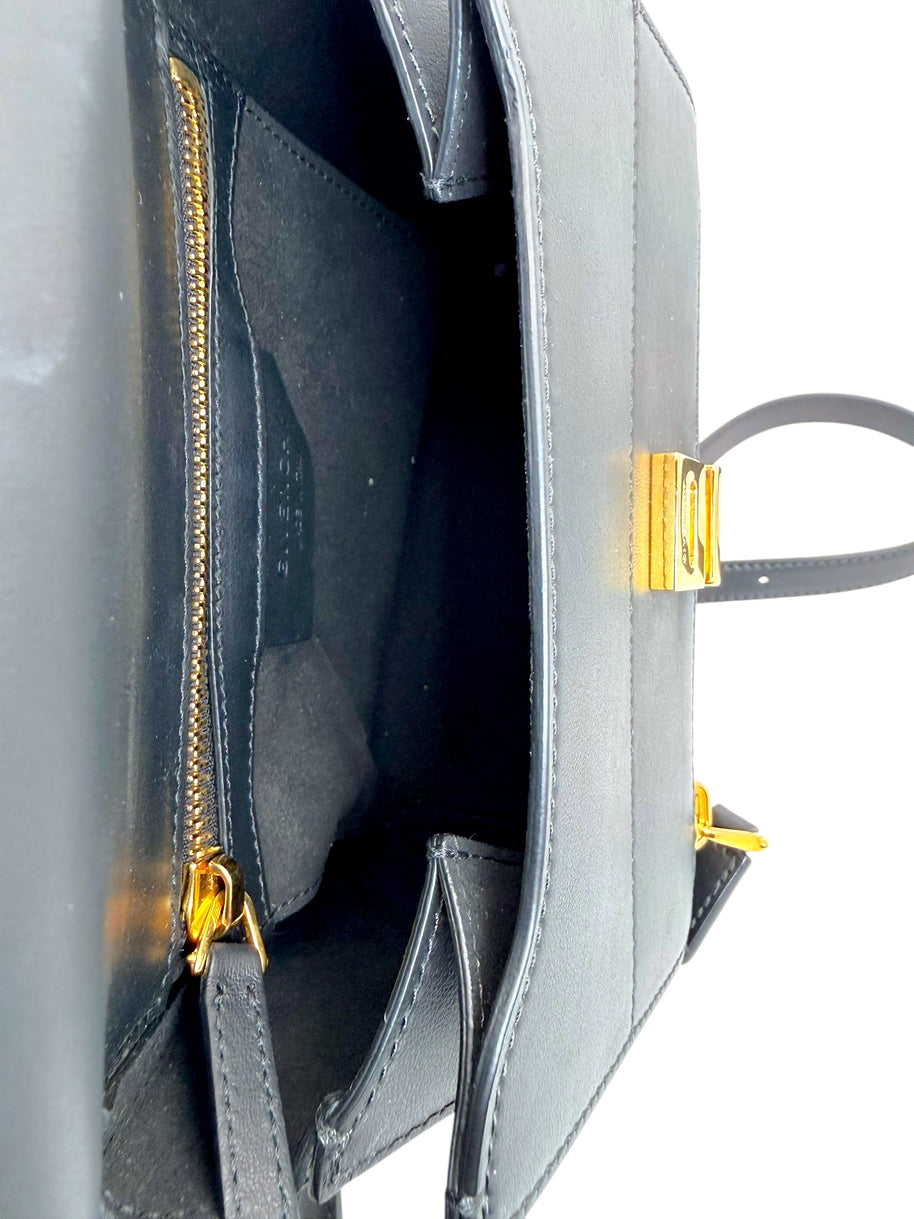 Givenchy Pandora Box Black Leather Crossbody Bag Gold Hardware