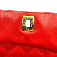 Chanel Vintage Red Quilted Lambskin Belt Bag Karl Lagerfeld Era Gold CC