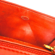 Chanel Vintage Red Quilted Lambskin Belt Bag Karl Lagerfeld Era Gold CC