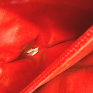 Chanel Vintage Red Quilted Lambskin Belt Bag Karl Lagerfeld Era Gold CC