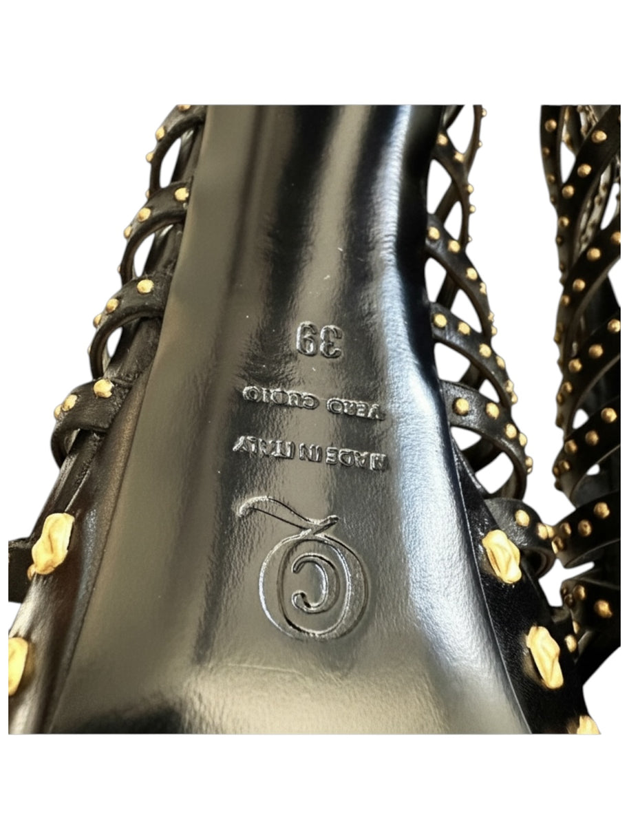 Alexander McQueen SS12 “Maxima” Studded Cage Platform Sandals Size 39