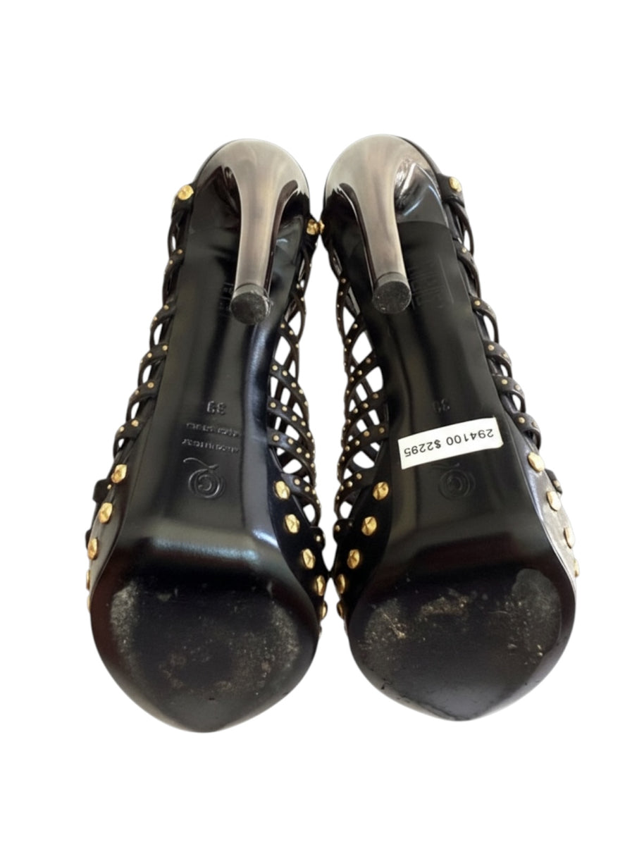 Alexander McQueen SS12 “Maxima” Studded Cage Platform Sandals Size 39