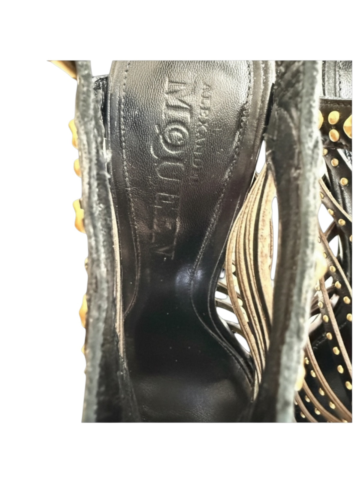Alexander McQueen SS12 “Maxima” Studded Cage Platform Sandals Size 39