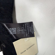 Silvia Tcherassi Susa Resort 2024 Look 12 black fringe dress interior care and composition label