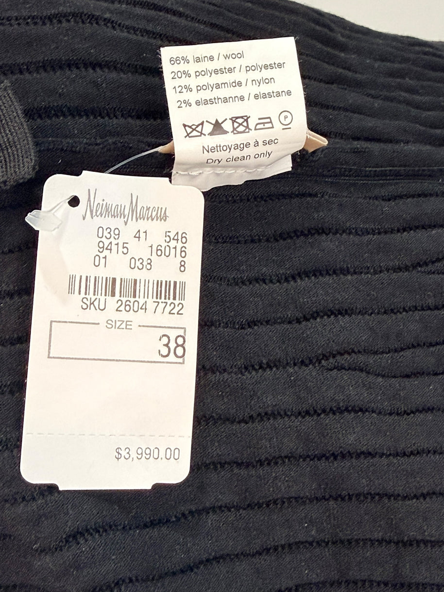 Alaïa black ribbed knit dress interior composition and care label