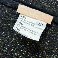 Alaïa black textured knit dress interior Alaïa brand and size label