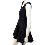 Alaïa black textured knit fit-and-flare dress IT40 side angle view