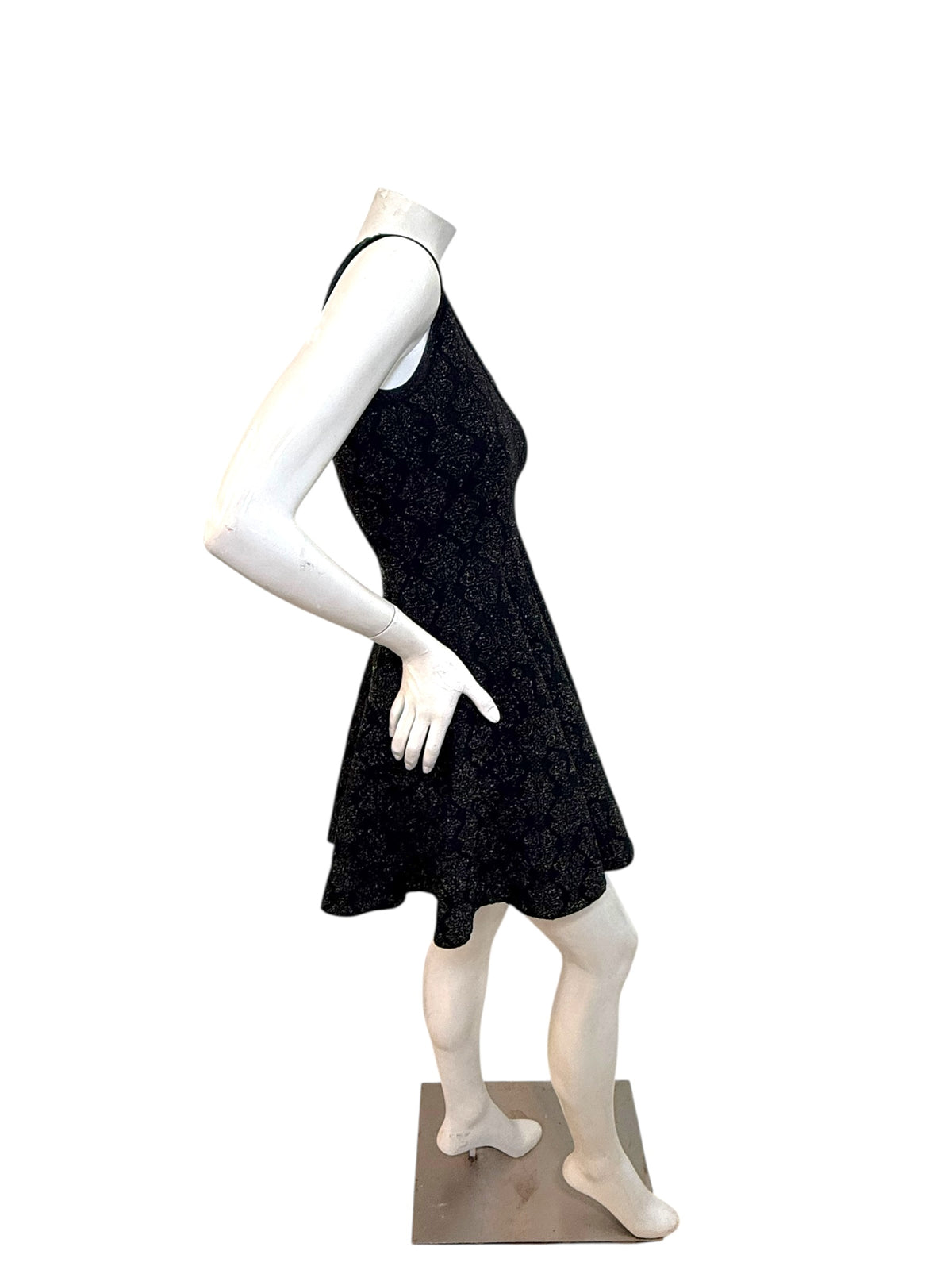 Alaïa black textured knit fit-and-flare dress IT40 side profile view