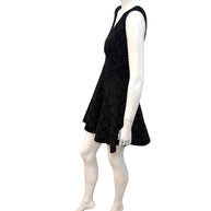 Alaïa black textured knit fit-and-flare dress IT40 side view