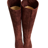 Alberto Moretti FW18 chestnut suede knee-high boots IT39 top and shaft view