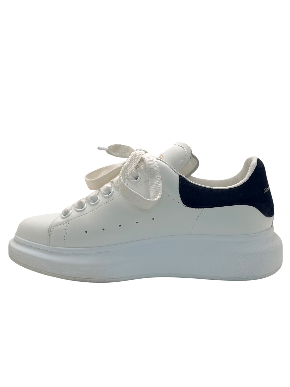 Alexander McQueen oversized white leather sneaker opposite side profile