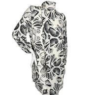 Alexander McQueen Resort 2019 seashell print silk scarf-tie mini dress angled front view