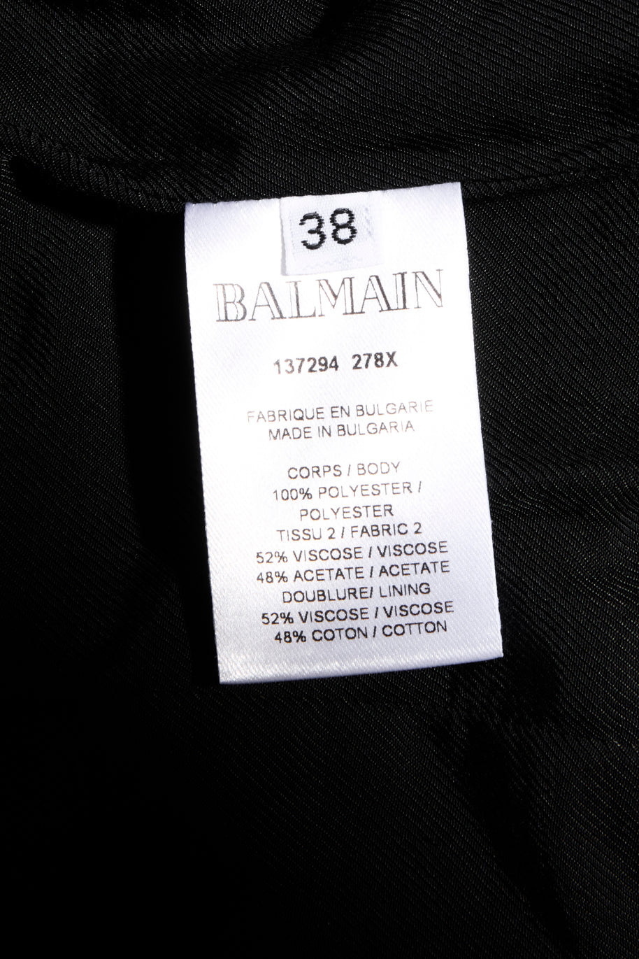 Balmain black sequin blazer FR 38 composition and style reference label