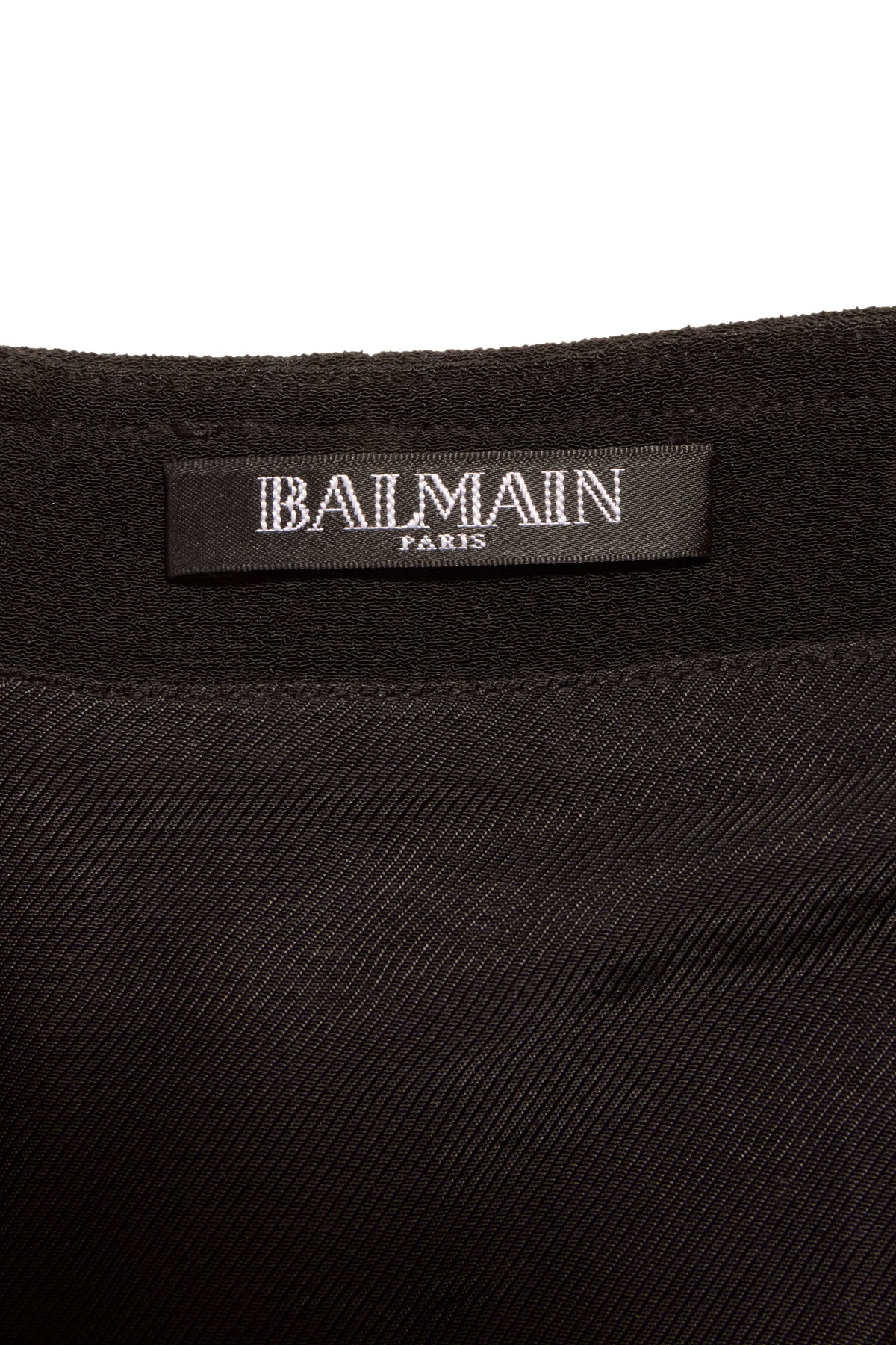 Balmain FW2016 black corset wide-leg pants interior Balmain brand label