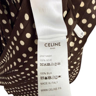 Celine Fall Winter 2020 runway dress composition label confirming 100% silk, Made in Italy, and style reference 2R870899K.