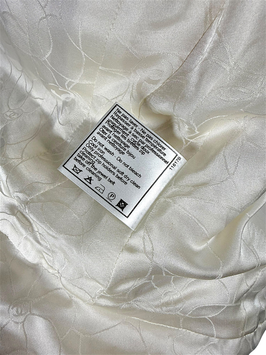 Chanel care label detail dry clean instructions silk lined vest