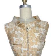 Chanel 2001 runway vest upper front detail collar and zipper floral jacquard fabric