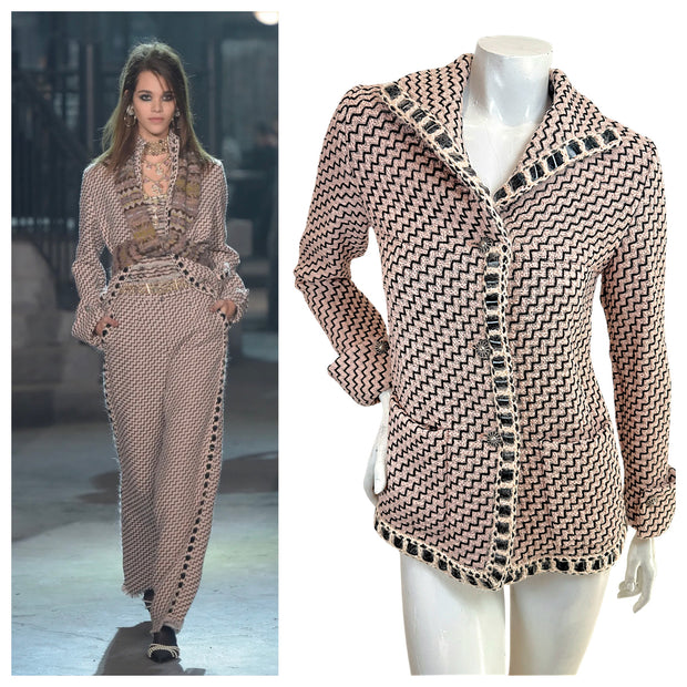 Chanel Pre-Fall 2016 Look 36 runway comparison with actual jacket showing matching design and details
