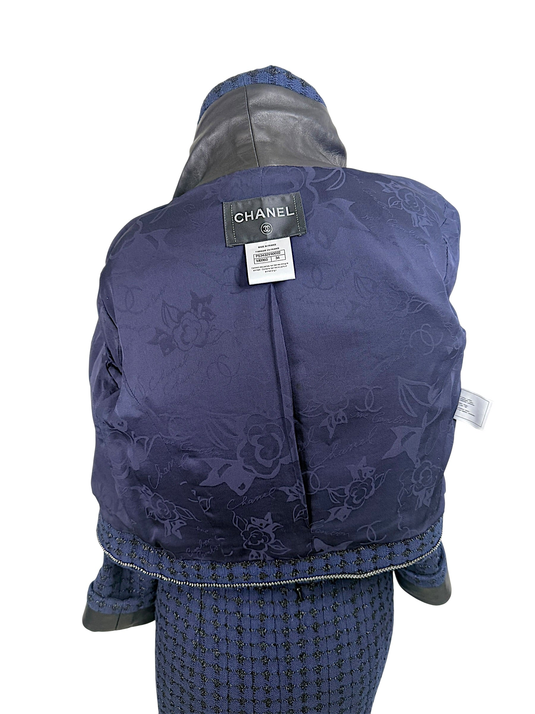 Chanel jacket interior label Spring 2016 made in France silk lining CC monogram