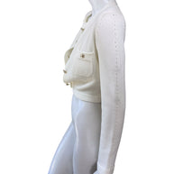 Chanel 2019 ivory cropped cardigan jacket side view