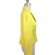 Right side profile of Chanel Cruise 2012 runway yellow bouclé tweed jacket designed by Karl Lagerfeld