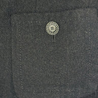 Chanel black wool silk jacket pocket and fabric detail
