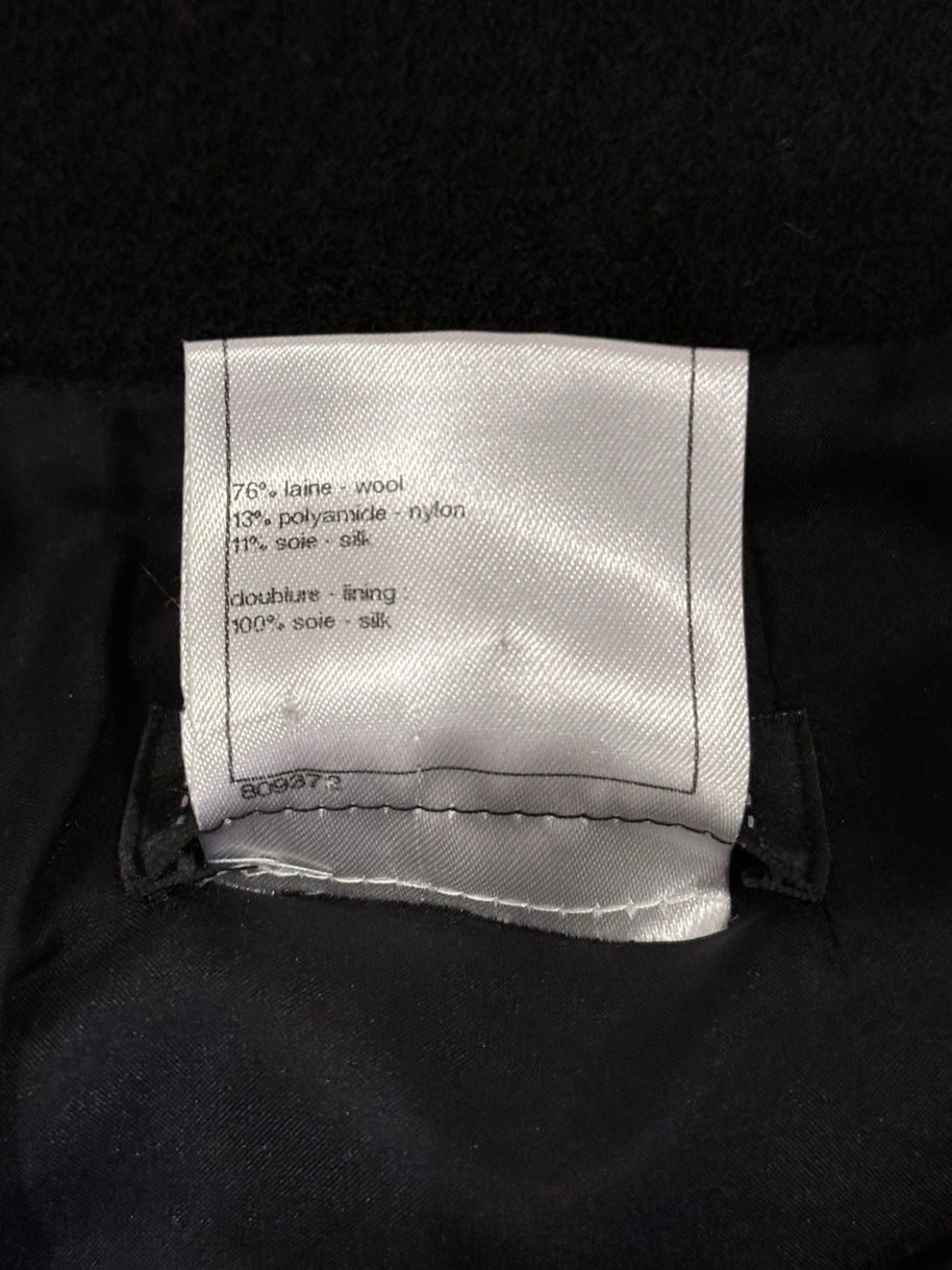 Chanel black skirt interior size and garment identification tag