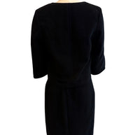 Chanel Fall Winter 2007-2008 black wool silk skirt suit back view