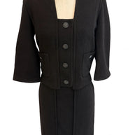 Chanel Fall Winter 2007-2008 black skirt suit full front view