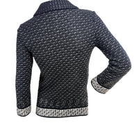 Back view of Chanel FW2010 mohair cashmere tweed blend jacket with contrast trim