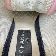 Chanel G34360 sneaker interior label showing size 37.5 and Made in Italy marking