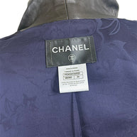 Chanel made in France label close-up on silk lining 2016P collection