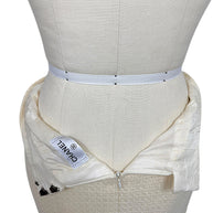 Interior view of Chanel Pre-Fall 2010 pencil skirt showing silk lining, waistband construction and concealed rear zipper.