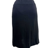 Chanel Spring 1997 vintage black midi skirt with tailored panel construction, back view