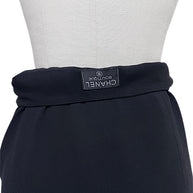 Interior CHANEL BOUTIQUE label on vintage Chanel Spring 1997 black midi skirt