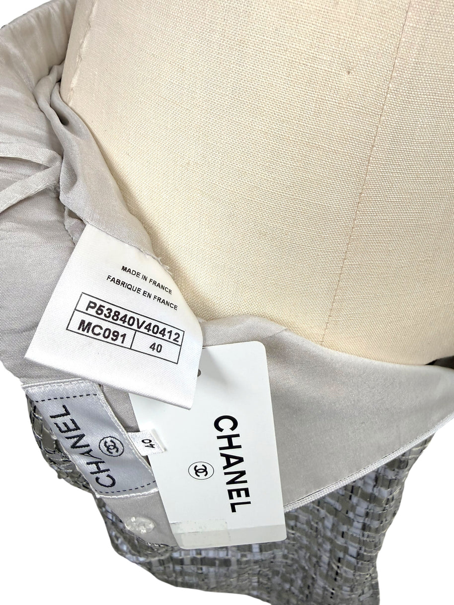 Chanel skirt interior tag showing style code P53840V40412 and size 40.